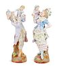 A Pair of German Porcelain Figures Height 23 inches.
