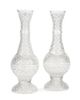 A Pair of Large Cut Glass Vases Height 36 1/4 inches.