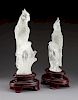A Pair of Carved Rock Crystal Figures Height 9 1/2 inches.