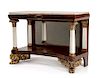 An American Classical Parcel Gilt Mahogany and Marble Pier Table Height 34 1/2 x width 48 1/4 x depth 21 inches.