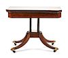 An American Classical Style Mahogany Banded Game Table Height 28 x width 36 x depth 18 inches.