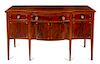 A Federal Style Mahogany Sideboard Height 37 3/4 x width 64 7/8 x depth 24 3/8 inches.