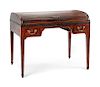 A George III Mahogany Tambour-Top Drafting Table Height 33 1/2 x width 44 x depth 28 inches.