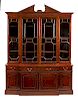 A George III Mahogany Breakfront Bookcase Height 100 1/2 x width 75 1/4 x depth 23 1/2 inches.