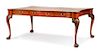 A George III Style Mahogany Partner's Desk Height 30 x width 73 1/2 x depth 48 inches.