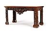 A Brass Mounted Mahogany Console Table Height 36 x width 67 1/2 x depth 34 inches.