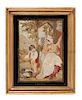 A Victorian Needlework Picture Frame: 22 1/2 x 16 inches.