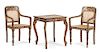 An Indian Bone-Inlaid Furniture Suite Height of chair 36 inches; height of table 27 1/2 x width 23 1/2 x depth 23 1/2 inches.