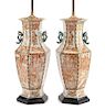 A Pair of Chinese Porcelain Vases Height 17 1/2 inches.