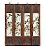 A Set of Four Chinese Porcelain Plaques Height 31 x width 6 1/2 inches.