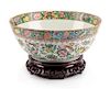A Chinese Rose Canton Porcelain Bowl Height 6 x diameter 14 inches.