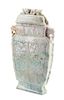 A Burmese Jade Covered Urn Height 19 inches.