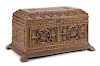 A Southeast Asian Carved Chest Height 29 x width 53 1/2 x depth 33 inches.