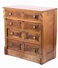Antique Eastlake Burled Four Drawer Walnut Dresser