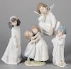 Four Lladro porcelain figures of children