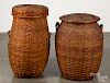 Two large lidded baskets