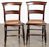 Pair of painted Sheraton cane seat chairs