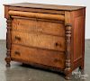 Tiger maple and cherry chest of drawers
