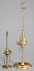 Two brass fat lamps