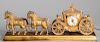 United Clock Co gilt metal horse and chariot cloc