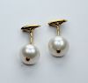 Gold Plated 925 Silver & Pearl Cufflinks