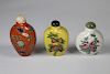 (3) Chinese Porcelain Snuff Bottles, Signed