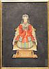 Vintage, Framed Chinese Wool Seated Figure