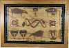 Large Framed African Tribal Painting on Cloth