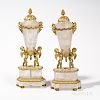 Pair of Louis XV-style Dore Bronze-mounted Rock Crystal Urns