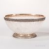 Sterling Silver-mounted Carved Rock Crystal Bowl