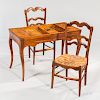 French Provincial Game Table and Two Side Chairs