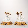Pair of Dore Bronze-mounted Sevres Bisque Figural Groups