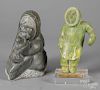 Two Inuit soapstone carvings