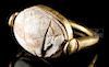 22k+ Gold Swivel Ring w/ Egyptian Steatite Scarab