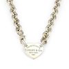 T&Co Return to Tiffany New York Sterling Silver Heart Tag Choker Necklace - No Reserve