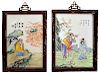Pair of Chinese Hand Painted Plaques