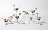 Nine Mexican Sterling & Stone Birds