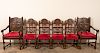 Set, Six Carved Oak Jacobean Dining Chairs