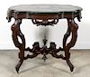 Victorian Marble Turtle Top Parlor Table