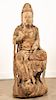 19th C. Chinese Polychrome Wood Goddess of Wisdom