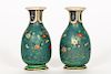Japanese Meiji Cloisonne on Porcelain, 2 Vases