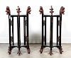 Pair, Japanese Polychrome Wood Plant Stands