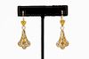 Victorian Gold Filigree Dangle Earrings