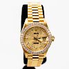 Ladies Rolex Solid 18k Gold & Diamond Wrist Watch