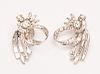 Pair of Platinum & Diamond Earrings, 5.18 CTW