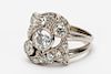 Vintage 18K White Gold & Diamond Ring