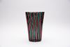 Gio Ponti for Venini Green & Red A Canne Vase, 11"