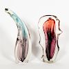 Paul Manners Two  Abstract Art Glass Sculptures