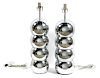Pair, Kovacs Stacked Chrome Ball Table Lamps