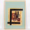 Stephen Buckley Signed 1981 Abstract Serigraph